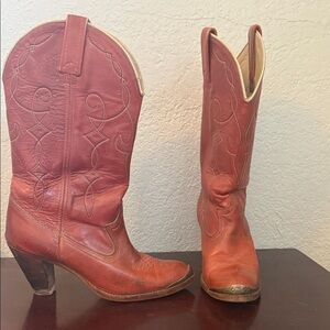 Vintage ACME Red Heeled Western Boots